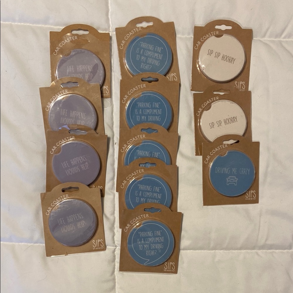 Lot of 12 NEW Car Coasters